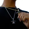 DZ Micro Verharde Kleurrijke Zirconia Alien Hanger Ketting Voor mannen Hip Hop Iced Out Sieraden Bijoux2531