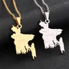 Pendant Necklaces Europe And The United States Stainless Steel Bangladesh Map Necklace