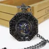 Taschenuhren Luxus Bronze Mechanische Uhr Für Männer Frauen Hohl Große Zahl Steampunk Fall Zifferblatt Fob Kette Anhänger Uhr Dropship