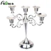 Argent Or 3 5 Bras En Métal Bougeoir Pilier Bougeoir Blanc Bougeoir De Mariage Chandelier Candélabre Stand Décor Y193k