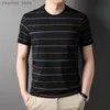 Мужские футболки Высший класс с принтом Процесс стирки Новый дизайнерский бренд Полосатые топы Мужская летняя футболка с коротким рукавом Повседневная модная мужская одежда Q240130