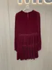 Casual Dresses Vintage Wine Red Womens Lantern Sleeve Fashion Ruffles A-Line Black Velvet Dress