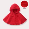 Jackets Fashion Brand Kids Clothes Sleeveless Hooded Wool Plus Fleece Knitted Sweater Cloak Coat Baby Girl Winter Jacket 1-5 Years