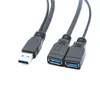 Компьютерные кабели USB 3.0 A 1 штекер на 2 двойных гнезда концентратора данных адаптер питания Y-разветвитель зарядный кабель удлинитель шнура