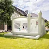 Оптовая прочная большая белая надувная домашняя комбинация отскока со слайд -обручальным домом с воздушным вентилятором коммерческого надувного замка для вечеринки