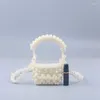 Torby wieczorowe ręcznie tkane z koralikami eleganckie na Instagramie Handheld Crossbody Bag Wysokiej jakości mini szminka bankiet Pearl Damskie ramię