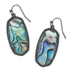 デザイナーのKendrascott Jewelry Elle Oval Abalone Shell Geometric earrings in Gold Silver Black and Nickel4色