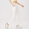 AL 2024 Vår/sommar fritidssportbyxor binder fötter fast färg Running Yoga Pants Fitness Pants Yoga kläder för kvinnor