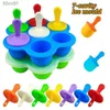 Strumenti per gelato 1/3pc7Holes Fai da te Pops Stampo in silicone Ball Maker Stampi per ghiaccioli Baby Fruit Shake Accessori per la cucina di casa Strumento YQ240130