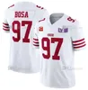 2024 Novo 23 Christian McCaffrey 19 Deebo Samuel 13 Brock Purdy Camisa de Futebol 97 Nick Bosa 85 George Kittle 54 Fred Warner 11 Brandon Aiyuk 92 Chase Young 49ERS Jersey