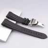 2024 novo 22mm extremidade curvada silicone borracha pulseiras de relógio pulseiras para preto bay309s