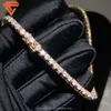 Collar de joyería de moda de venta caliente D VVS MOISSANITE Caqueta de tenis Pase Test de diamantes Collar de cadena de tenis de 6 mm para hombres y mujeres