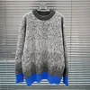 Kobiety swetry mohair contrast gradient pullover dla kobiet szary kolor wiosna luźna sweter żeńskie wełniane bluzki