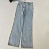 Chain Waist Women Jeans Light Blue Woman Denim Jeans Pants Luxury Designer Straight Leg Jean Pants