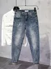 Jeans pour hommes Printemps Automne Élastique Neuf Points Pour Hommes Droite Slim Fit Petite Jambe Denim Pantalon Y2K Coréen Mâle Streetwear