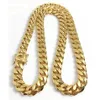 18K Gold Plated Necklace High Quality Miami Cuban Link Chain Necklace Men Punk Stainless Steel Jewelry Necklaces305S