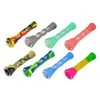 Portable Silicone Smoking Pipe Glass Bong 3.4 inches Mini Cigarette Filter Holder One Hitter Bat Trumpet Shape Nano Pyrex Glass Tobacco Hand pipes