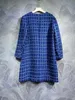 10026 XXL 2024 Runway Kleid Frühling Sommerkleid Rundhalsausschnitt Langarm Blau Rosa Marke Gleicher Stil Damenkleid Mode Hohe Qualität LT