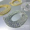 5mm kedja i lager Silver Moissanite Diamond Gold Plated Chains för smycken som gör guldfylld tenniskedja