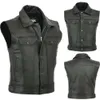 Gilet alla moda da uomo primaverile e autunnale con eccellente gilet in pelle casual da moto con bottone con cerniera