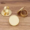 Rings Boyute Custom Made (100 Pieces/lot) Fit 25mm Cabochon Ring Base Tray Metal Brass Diy Adjustable Ring Blanks Jewelry Accessories