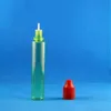 100 sztuk 30 ml plastikowej butelki z kropliny Zielony kolor wysoce przezroczysty z podwójnym osłoną kołpaków bezpieczeństwa dziecięcego Złodziej Bezpieczne sutki XVJPR Prlv