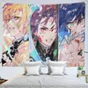 Tapisseries murales suspendues Anime Demon Slayer, décor de chambre Kawaii, tissu de fond japonais, décoration de chambre à coucher, de dortoir, de maison