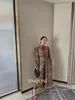 Casual Dresses Leopard Robe Party Evening 2024 Woman Clothing Y2K Korean Fashion Vintage Long Sleeve Elegant Gothic Luxury Chic