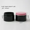 Pot de maquillage pour crème PET noire de 120g, avec couvercles métalliques, bouteille de 4oz, couvercles en aluminium noir, argent, or, rose et tampon intérieur, 20 pièces Vucok