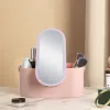 Korgar förvaringslåda LED Makeup Mirror Portable Portable Travel Makeup Organizer Carry Box With Mirror LED