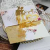 5 pçs europeu corte a laser convites de casamento cartão 3d trifold anel de diamante noivado saudação festa favor suprimentos 240118