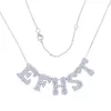 Ketten 925 Sterling Silber Funkelnder Cz Gepflastert 26 Buchstaben Charms Anhänger A bis Z Alphabet Name Halskette Erkenntnisse für DIY handgefertigten Schmuck