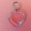 50 Pcs Heart Shaped Diy Acrylic Blank Picture Frame Keychains Transparent Blank Insert Po Keychains Pendant Key Ring Jewelry Ac341y