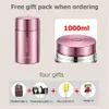BOAONI 750ml 1000ml Food Thermal Jar Vacuum Insulated Soup Thermos Containers 316 Stainless Steel Lunch Box with Folding Spoon T20238l