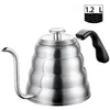 Stainless Steel Tea Coffee Kettle with Thermometer Gooseneck Thin Spout for Pour Over Coffee Pot Works on Stovetop 40oz 1 2L264w