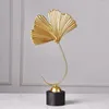 Figurines décoratives en forme d'éventail, feuille de Ginkgo, accessoire Po, Sculpture nordique minimaliste, ornement, décoration de bureau et de maison