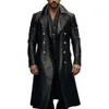 Ny produkt Hot Selling Autumn and Winter Fashion Retro Leather Men's Mid Length Läderjacka