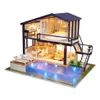 Nouvelle fille bricolage 3D en bois Mini maison de poupée temps appartement maison de poupée meubles jouets éducatifs meubles pour enfants amour cadeau T20011223G