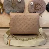 Högkvalitativ koussinpåsar Kvinnor Designer Purses Shoulder Bags Luxury Crossbody Tote Square Handväskor äkta läder Två bandkedja