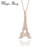 Magic Ikery cyrkon Crystal Classic Paris Eiffel Tower wiszące naszyjniki Rose złoto Kolor mody biżuteria dla kobiet MKZ1392218U