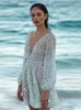 Podstawowe sukienki swobodne Daenerys Res Spring/Summer Modne kobiety noszenie kobiet seksowne i unikalne w eleganckim mini wakacje na plaży z długim rękawem Versidos 2024 J240130