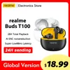 Globa-versie Realme Buds T100-oortelefoon Al ENC Oproep Ruisonderdrukking Smart Touch-hoofdtelefoon 28 uur muziek afspelen IPX5 Waterdicht