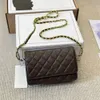 kaviar woc crossbody väskor för kvinnor mini svart vit designer väska diamantgitter kedja lyxiga handväskor kvalitet varumärke pläd små plånböcker deisgrer kvinna handväska