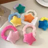 Autumn Winter New Candy Color Star Hair Ring High Elastic Double Ponytail Head Rep Cute and Sweet Plush Rubber Band