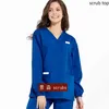 Others Apparel Long Sleeve Medical Clothes Women Scrub Top Plug Size Nursing Uniform Vet Costume Medical Workwear Cotton Hospital Working Shirt