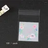 Plastic Packing Bags Flower Pattern Self-adhesive Candy Cookie Gift Packing Bags Sample Package Bag1251m