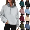 Lulumelon Autumn/Winter Yoga Set Scuba Hoodie Half Zip Women's Sports Sweater Loose Blazer Fitness Short Fleece Coat Sweatshirt 171