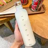 Garrafas de água 500ml, garrafa de vidro de grande capacidade com tampa de marcador de tempo para bebidas, suco de leite transparente, copo simples, presente de aniversário
