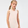 ll Chemise de yoga pour enfants à manches courtes pour filles ras du cou respirant sans couture à séchage rapide pour enfants 039; s Fintness Sports T-shirt d'été ll23104