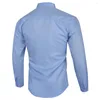 Camisas de vestir para hombres Camisa para hombre Regular Tops de color sólido 1 pieza Cómodo Ajuste duradero Manga larga Para todas las estaciones Poliéster Transpirable